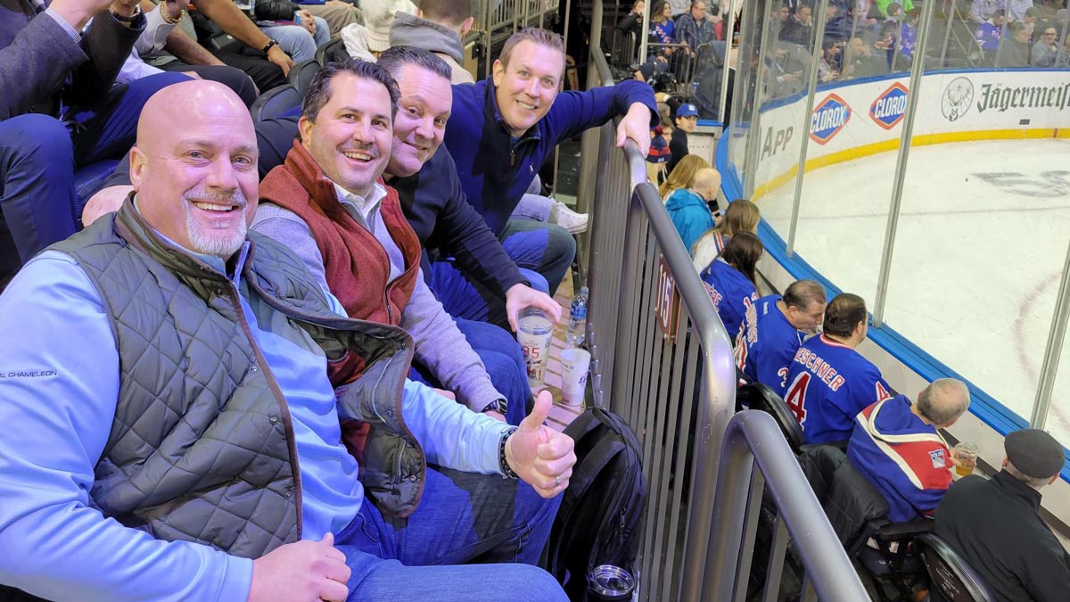 Night out with friends, clients and vendors at MSA Rangers/Caps game 2/25